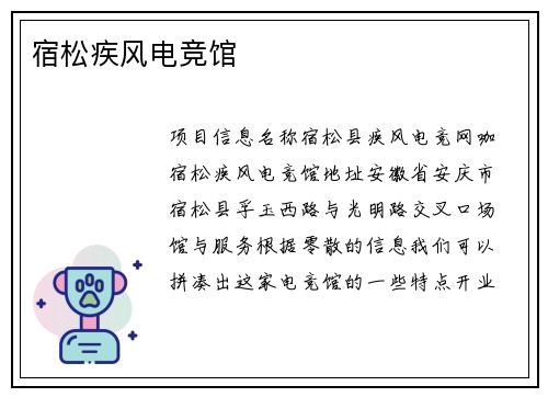 宿松疾风电竞馆